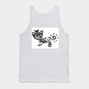 the wild king ecopop tiger in mandala zentangle aztec wallpaper Tank Top